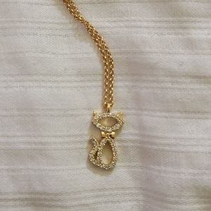 Kate spade cat necklace with stones